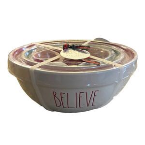 NEW RAE DUNN Artisan Ceramic Mixing Bowls Set of 3 BELIEVE, WISH & JOY